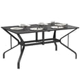 thumbnail image 1 of Outsunny Table à Manger d'Extérieur avec Trou pour Parasol, Table à Manger de Patio, Noir, 1 of 10