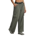 thumbnail image 2 of Baleaf Women's Lightweight Pants Quick Dry Wide Leg Hiking Water Resistant with 4 Pockets Travel Baggy Parachute Cargo Pant Army Green 2XL, 2 of 7