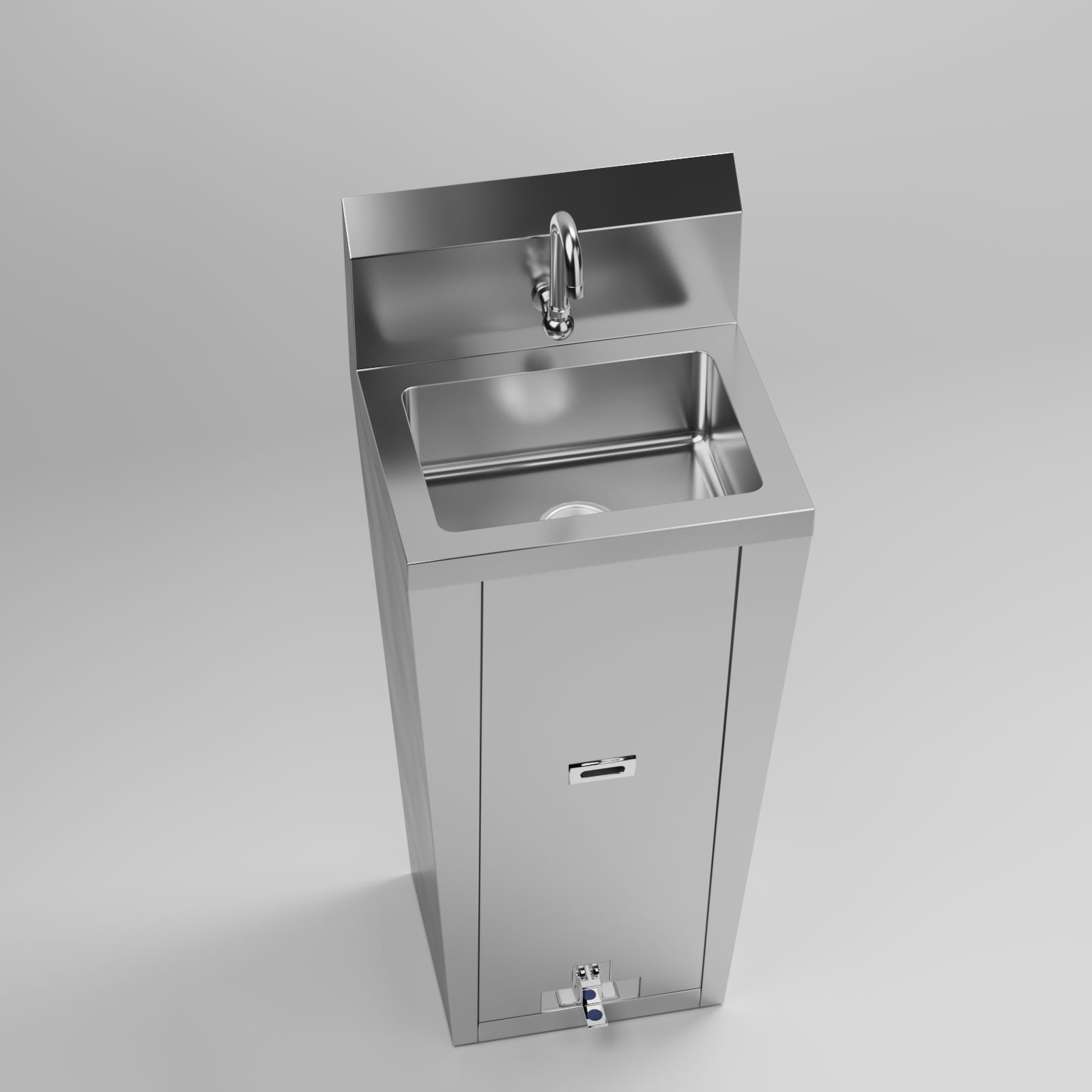 AmGood Hands-Free Stainless Steel Pedestal Hand Sink with Foot Pedal and Faucet