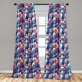 thumbnail image 5 of Ambesonne USA Curtains, Traditional Easter Eggs, Pair of 28"x63", Navy Blue White Red, 5 of 5