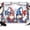 White Dark Blue, variant on 7x5ft Photo Backdrop, Independence Day Gnomes Soft Polyester Backdrop Curtains Photography Backdrops, 4th of July Red Blue Poppy Floral Brushed Background for Photoshoots Studio Video Portrait Party