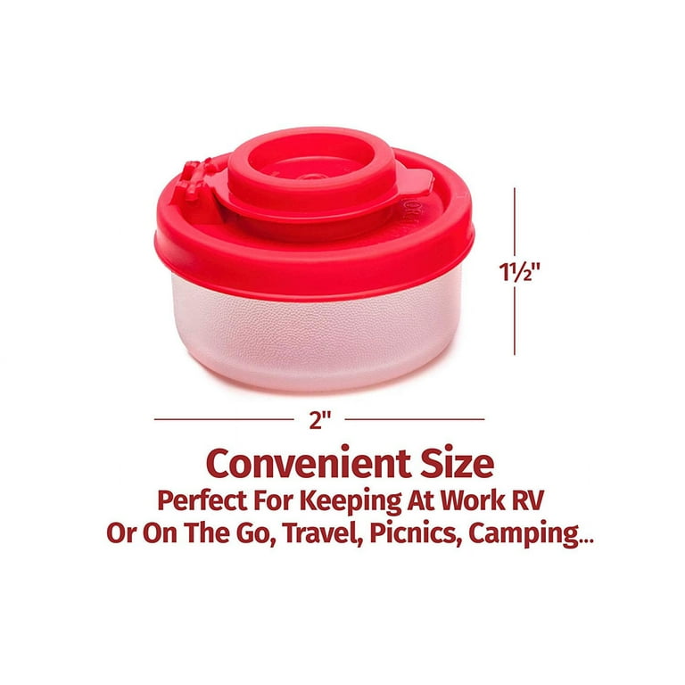 Food Storage Container Set 4 pc screw on lids holds 4.75oz