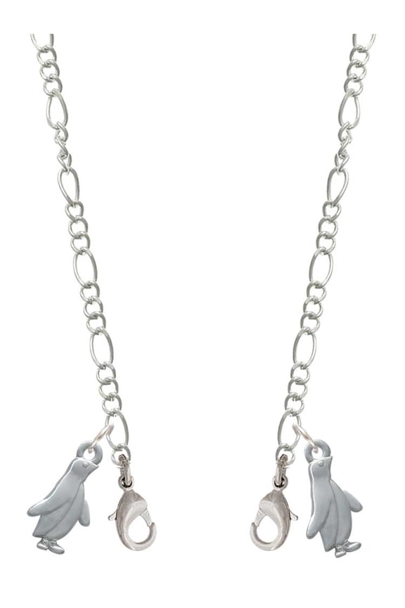 Silvertone Penguin Silvertone Face Mask Necklace