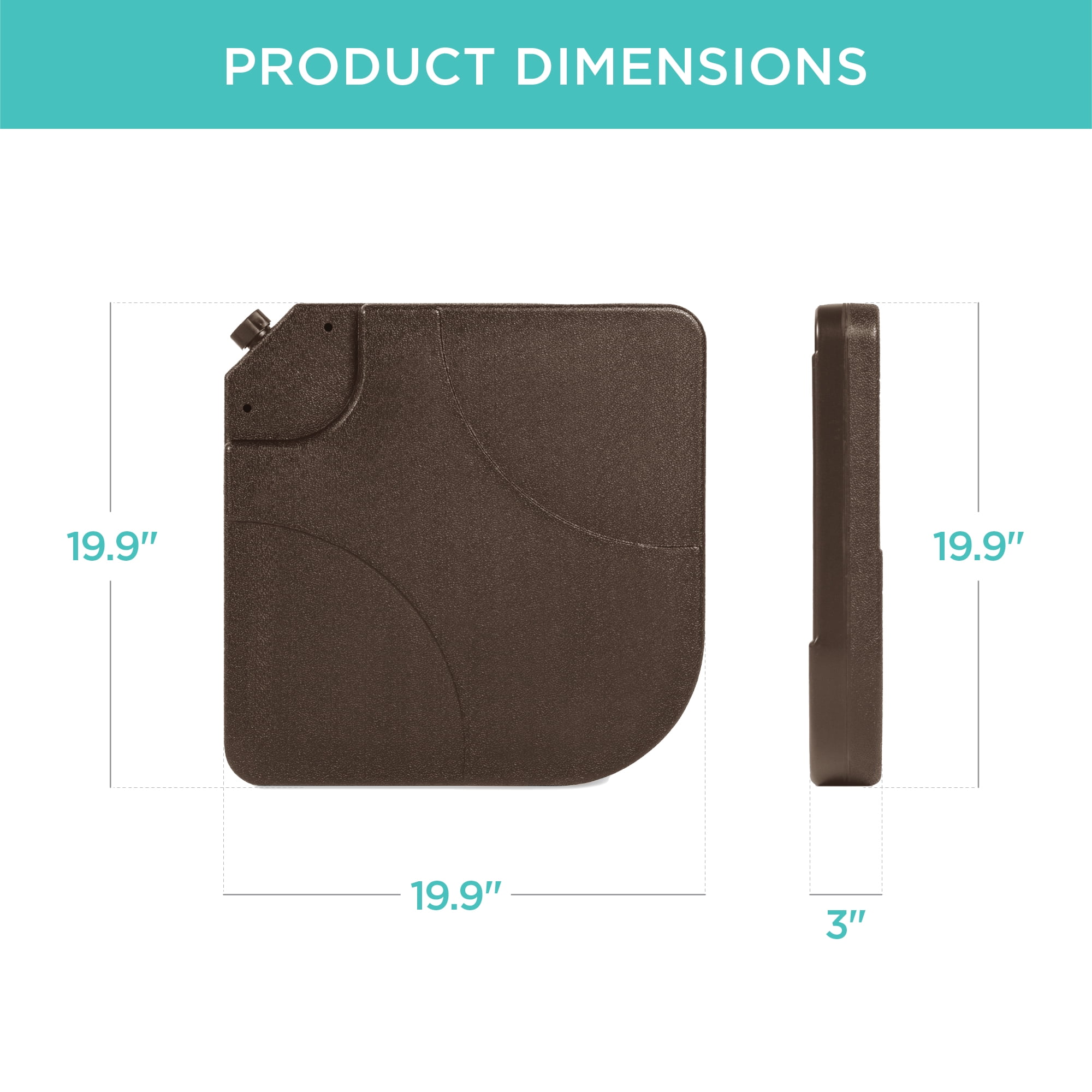 Best Choice Products 4-Piece Cantilever Offset Patio Umbrella Stand Square Base Plate Set w/ Easy-Fill Spouts - Brown