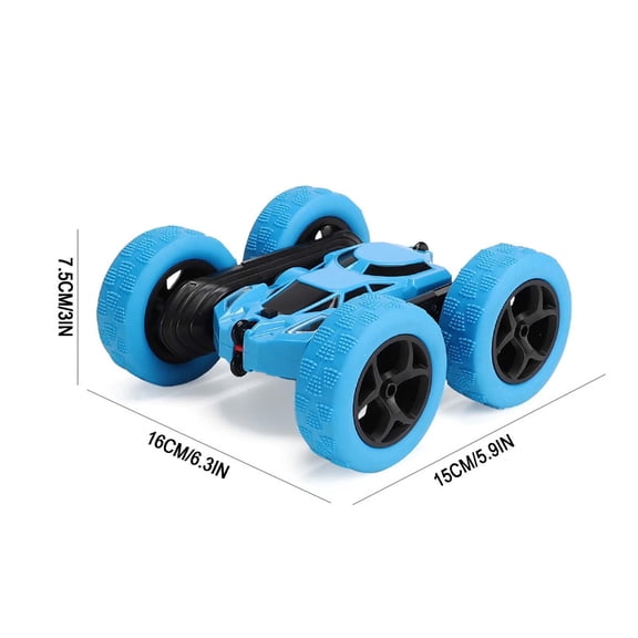 Blue Blue Rechargeable 360° Rotating Rc Stunt Car Double Sided Tumbling Vehicle With Led Lights Remote Control Toy