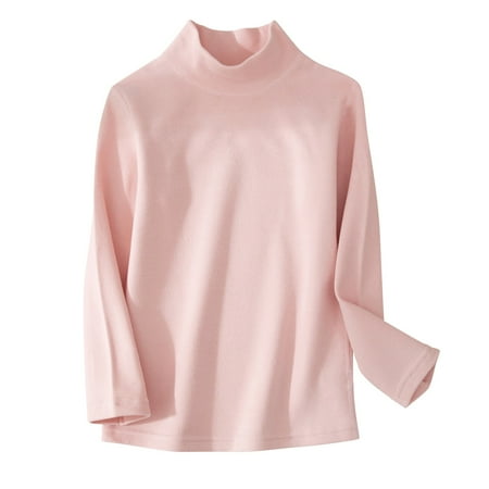 

Toddler High Neck Baby Girl Boy Pullover Long Sleeve Mock Neck Basic Sweaters Solid Color Winter Clothes 2-3 Years Pink