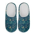 thumbnail image 2 of Psesaysky Green Floral Print Indoor Slippers for Women Lightweight House Bedroom Closed Toe Warm Slipper Shoes Trendy Gift Slippers, Size 10.5-11.5, 2 of 7
