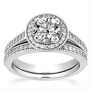 Pompeii 3/4ct Diamond Engagement Ring Set 14K White Gold (G/H,I1-I2)