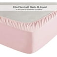 thumbnail image 4 of 4 Piece Bamboo Microfiber Pink Full Sheet Set, Deep Pocket Bed Sheets, 4 of 6