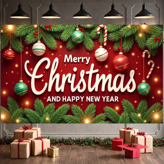 Decorative Design Merry Christmas Festive Decoration Holiday Banner for Holiday Celebration Indoor Decoration Party Decor