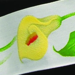 The Ribbon People White and Yellow Calla Lily Wired Craft Ribbon 1.5" x 27 Yards