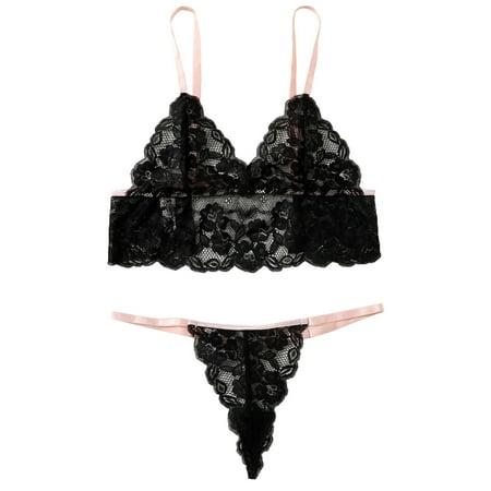 

Seamless Underwear For Women Lace Color Contrast Suspender Two Piece Body Shaping Split Suit Lingerie