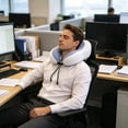 thumbnail image 4 of MMJ Memory Foam U Shaped Travel Pillow Ice Silk Cooling Neck Rest Slow Rebound Portable for Airplane Car Nap Washable Cover, 11.81x11.41in, 4 of 6
