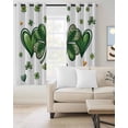 thumbnail image 2 of St Patrick's Day Blackout Curtains 45 Inches Long, Spring Shamrock Leaf Love Vintage Green Thermal Insulated Black Out Curtains, Darken Window Curtain Drapes for Bedroom Living Room 52"x45" 2 Panels, 2 of 9
