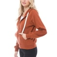 thumbnail image 4 of Made by Olivia Women's Solid Basic Long Sleeve Zip Up Fleece Jacket, 4 of 5