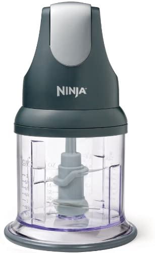 Ninja NJ100GR Express Chop Manual Food Processor for Chopping Mincing Pureeing Vegetables and other Ingredients 16-Ounces Gray