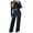 Black, variant on Autumn Plus Size Two Piece Sets for Women Casual Color Long-Sleeve Round-Collar Tops High Waist Pants Suits