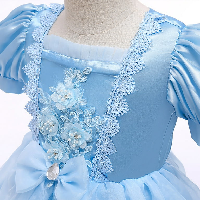 Ibtom Castle Little Girls Princess Halloween Cosplay Outfits for Kids Party Fancy Dress up Long Evening Gown 4-5 Years Blue, Girl's Ibtom Castle Little Girls Princess Halloween Cosplay Outfits for Kids Party Fancy Dress up Long Evening Gown 4-5 Years Blue, Girl's