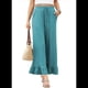 thumbnail image 2 of Pantalones Palazzo de Pierna para Mujer, Cintura Alta, Elásticos, con Cordón y Bolsillos, Color Azul y Verde Talla L, 2 of 8
