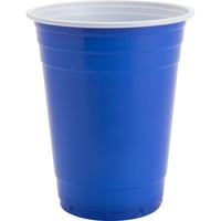 2Unit Genuine Joe 16 oz Plastic Party Cups, 16 fl oz - 50 / Pack - Blue, White - Plastic - Party, Cold Drink