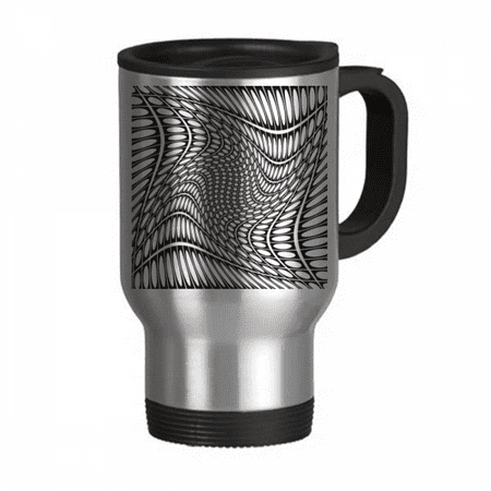 

Illusion Lines Repeating Ellipse Travel Mug Flip Lid Stainless Steel Cup Car Tumbler Thermos