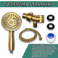 thumbnail image 5 of Fatspas High Pressure Handheld Shower Head, 10-Setting 4.8" Showerhead Spray Set with Stainless Steel 71 inch Hose & Holder & PTFE Tape, Built-in Power Wash to Clean Tub, Tile & Pets(Brushed Gold), 5 of 6