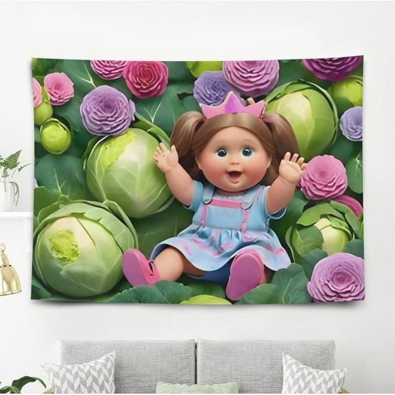 Cabbage Patch Kids-Theme Anti-pilling Tapestry Gift Wall Hanging Backdrop for Room Bedroom Girls Fans Background Banner Party Birthday Supplies Decor