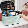 thumbnail image 4 of HELLHERO Rainbow Large Capacity Makeup Bag with Brush Slots Travel Cosmetic Bag Portable Durable, 4 of 5