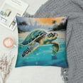 thumbnail image 2 of GOSMITH  Coastal Turtle Throw Pillow Covers Nautical Beach Pillow Case Sea Turtle Decorative Couch Watercolor Art Cushion Cover for Bed Living Room Sofa, 2 of 5