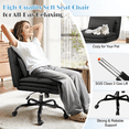 thumbnail image 4 of Homall Chaise de Bureau Jambes Croisées avec Roulettes, Chaise de Bureau Pivotante Sans Accoudoirs à Assise Extra Grand, Hauteur Réglable Chaise de Travail Confortable avec Coussin Épais (Cuir PU, Noir), 4 of 6