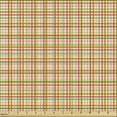 thumbnail image 2 of Abstract Fabric by the Yard Upholstery, Pastel Simplistic Geometric Square Lines Tartan Checkered Classic Details, Decorative Fabric for DIY and Home Accents, Coral Dark Orange by Ambesonne, 2 of 5