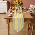 thumbnail image 5 of Table Runners 70 Inches Long, Ginger Yellow Stripes Cotton Linen Kitchen Dining Coffee Table Runner for Party Home Decor, Modern Minimalist Horizontal Lines Tabletop Dresser Scarves 13x70 Inch, 5 of 9