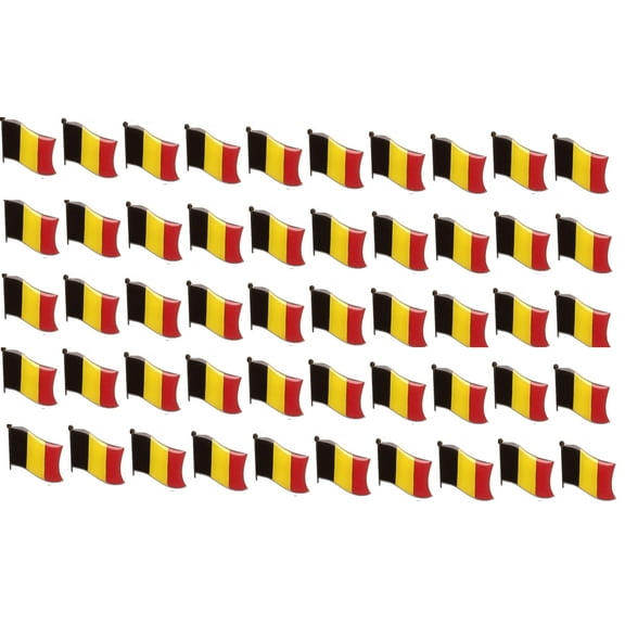 Pack of 50 Belgium Flag Lapel Pins, Belgian Pin Badge