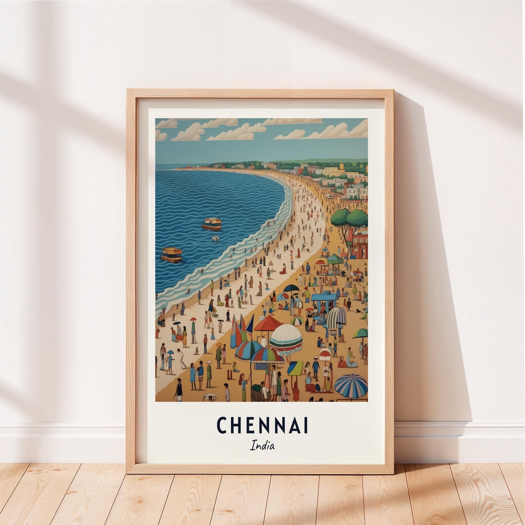 Chennai Travel Beach India Cityscape Poster , Poster Print Only