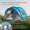 thumbnail image 2 of 4 Person Pop Up Tent for Camping, Waterproof Instant Family Tent with Front Awning, Automatic Tent Throw Pop Up Instant Flip Pop Tent for Camping, Blue, 2 of 12