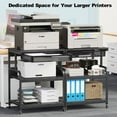 thumbnail image 4 of POAO Large Printer Stand with Drawer, 5-Adjustable Heights 3 Tier Table with Wheels, Rolling Printer Cart with Storage for Home Office, 4 of 9