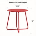 thumbnail image 2 of Decksplore Metal Outdoor Patio Side Table, Round Weather Resistant End Table, Dark Red, 2 of 6