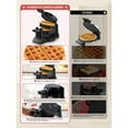 thumbnail image 5 of Double Waffle Maker, 1400W Rotating Belgian Waffle Iron with Nonstick Plates, 180° Flip, 8 Slices, Removable Drip Tray for Easy Cleaning, Locking Lid, Cool Touch Handle, Space Saving (Black), 5 of 18