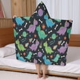 thumbnail image 5 of Space Dinosaur with Crown Pattern Hooded Bath Towel，50"x30" for Ages 3 To 12 Kids, Quick Dry Lightweight Soft Microfiber Hood Beach Towel Cover Up for Kids, 5 of 7