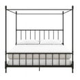 thumbnail image 3 of Pemberly Row Parisian Style Design Metal Canopy Bed in King Size Frame in Black, 3 of 6