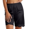 thumbnail image 3 of Womens Shorts Satin Silk Lace Shorts Casual Elastic Waist Lounge Shorts 2026 Summer Micro Mini Pajama Shorts (Black,M), 3 of 8