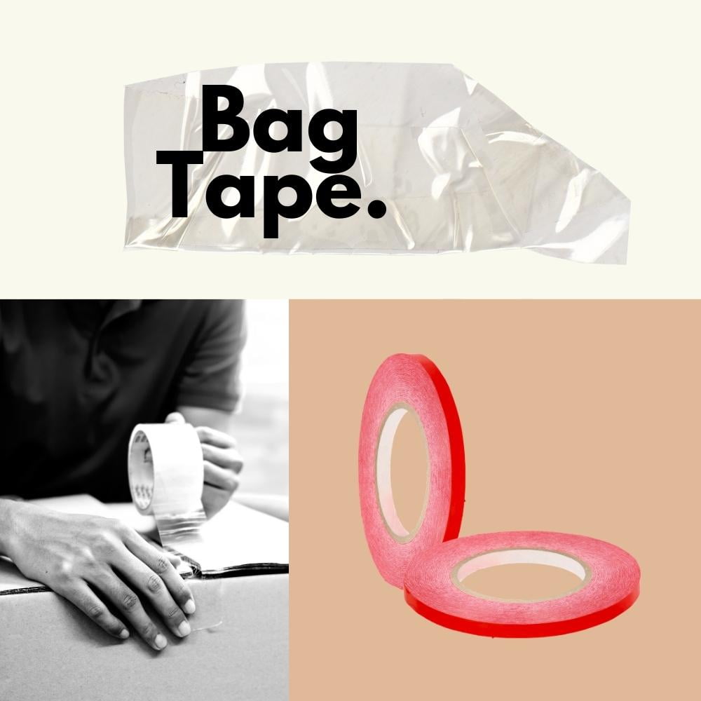 SSBM 3/8" x 180 Yards Red Poly Bag Sealing Tape 2.3 Mil Strong Adhesion Industrial Use, 96 Rolls