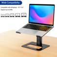 thumbnail image 3 of XUCP-Besign LSX3 Aluminum Laptop Stand, Ergonomic Adjustable Notebook Stand, Riser Holder Computer Stand Compatible with Air, Pro, Dell, HP, Lenovo More 10-15.6" Laptops (Black), 3 of 4