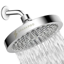 SparkPod Shower Head - High Pressure Rain - 1-Min Install - Easy Clean Adjustable Replacement for Your Bathroom Shower Heads (Luxury Polished Chrome, 6 Inch Round)