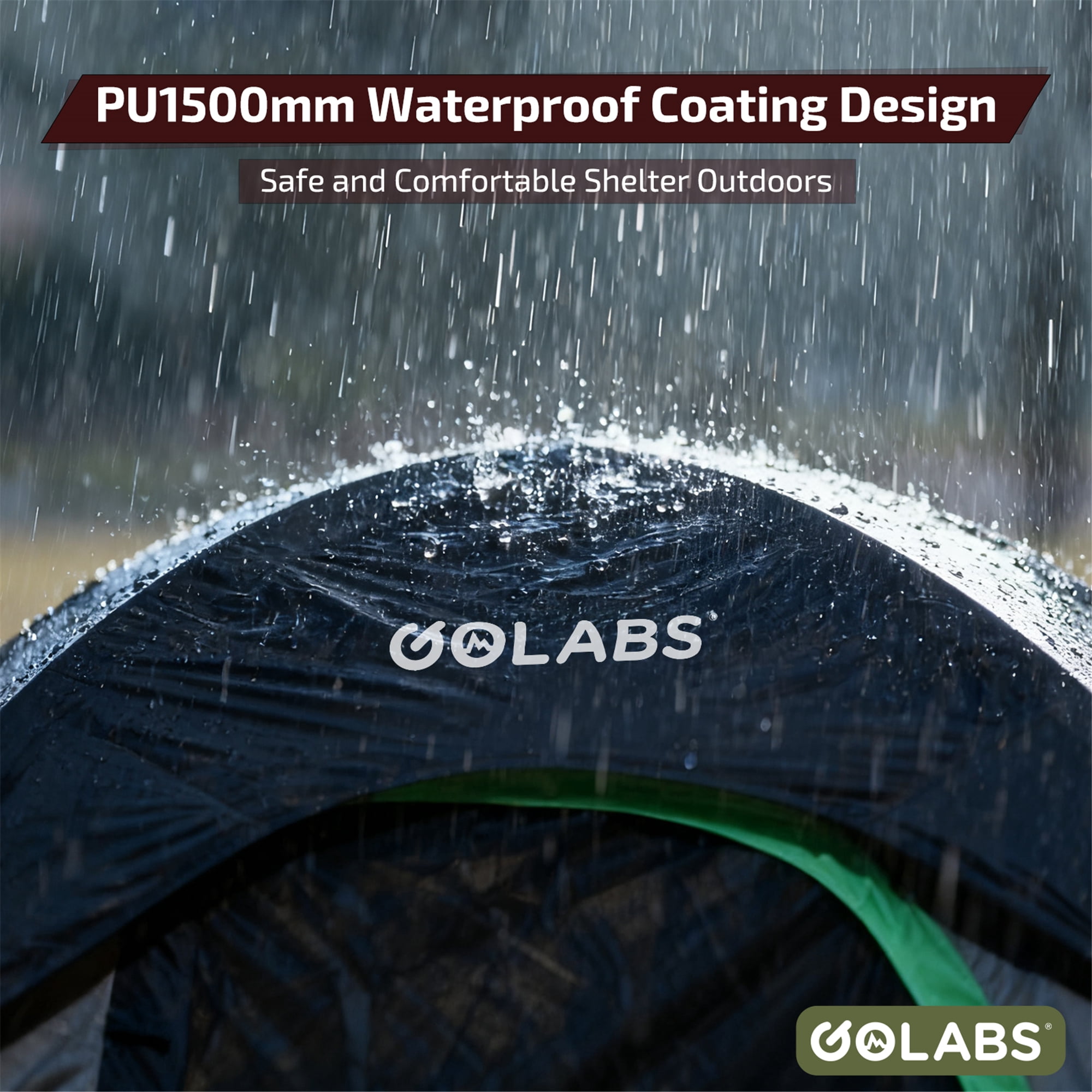 Golabs CT1 2 Person Dome Tent for 2 Adults, Easy Setup Waterproof Lightweight All-Season Camping Tent, Gray