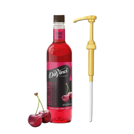 DaVinci Gourmet Cherry Classic Flavouring Syrup, 25.4 fl oz   Gold Pump