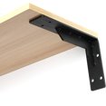 thumbnail image 5 of Support d'Étagère, Angle Droit 20cm Support Mural en Forme de L, Support Mural Robuste 150kg, 2 Pcs/noir, 5 of 5