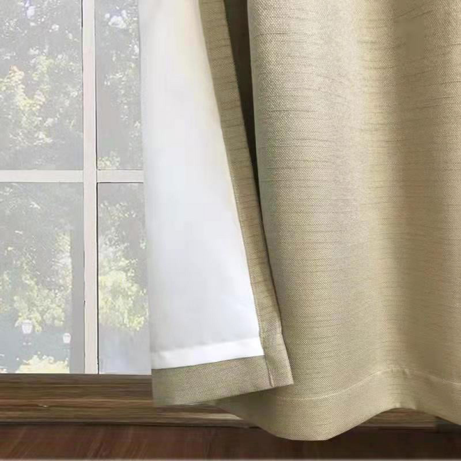 Better Homes & Gardens Basketweave Curtain Panel, 50" x 84", Beige - image 3 of 6