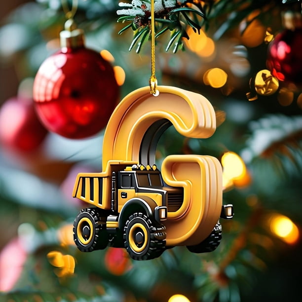 26 Letters Building Vehicle Christmas Decorations Christmas Tree Pendants