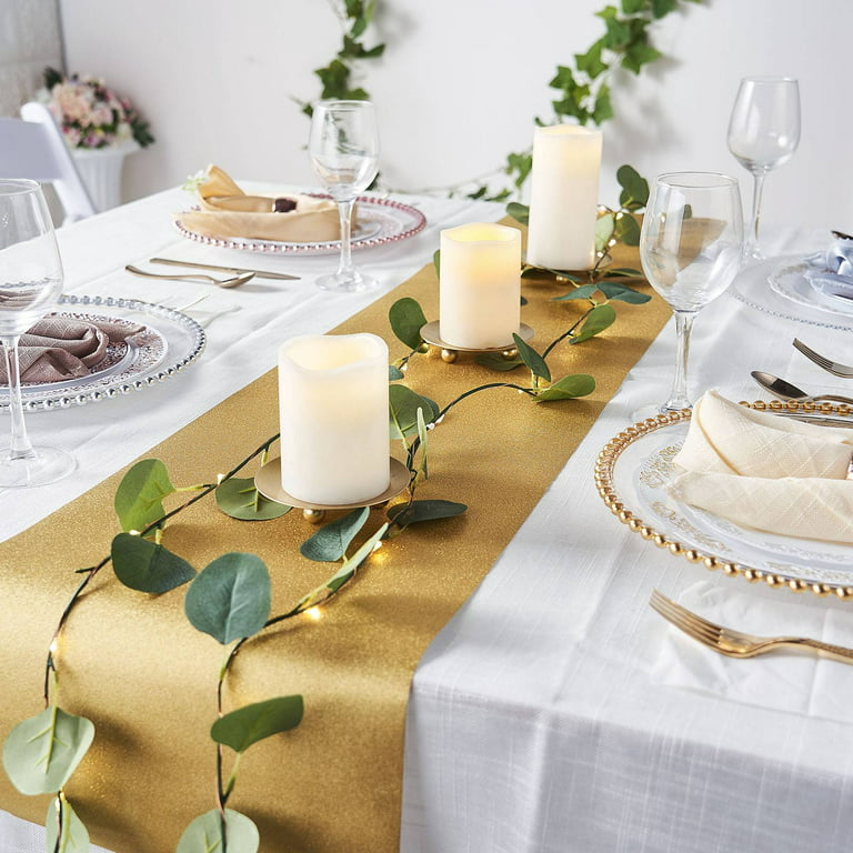 Efavormart 9Ft Gold Glitter Paper Table Runner Roll, Disposable Table  Runner for Morden Stylish Wedding Party Holiday Celebration Table Setting